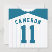 Softbal Jersey themafeest nodigt uit tot Sjabloon Kaart (Achterkant)