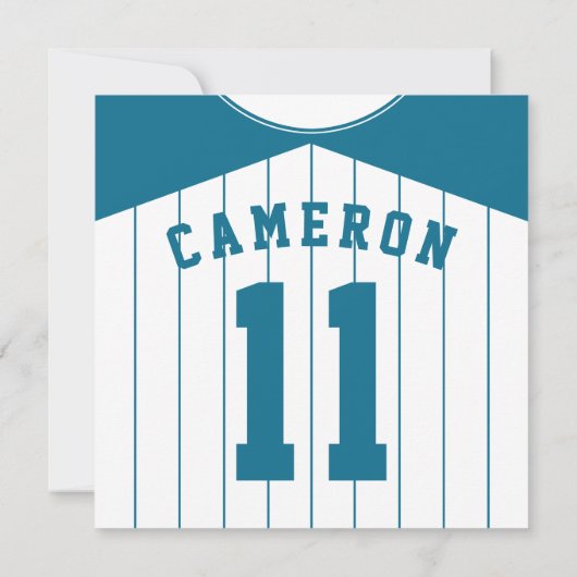 Softbal Jersey themafeest nodigt uit tot Sjabloon Kaart (Achterkant)