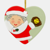 Softbal Kerst Geschenk Keramisch Ornament (Voorkant)