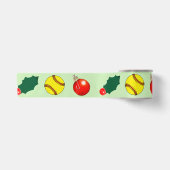 Softbal Kerst Geschenk Satijnen Lint (Voorkant)