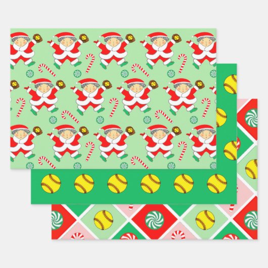 Softbal Kerstcadeau Inpakpapier Vel (Set)