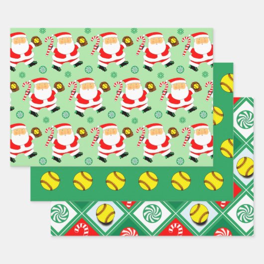 Softbal Kerstcadeau Inpakpapier Vel (Set)