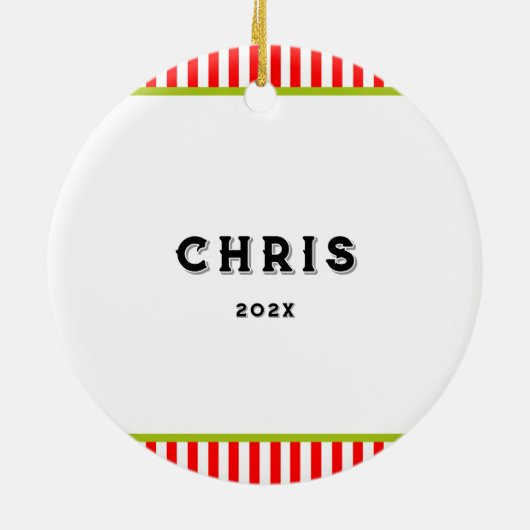 Softbal Kerstcadeau Keramisch Ornament (Achterkant)