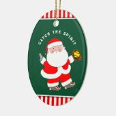 Softbal Kerstcadeau Keramisch Ornament (Links)
