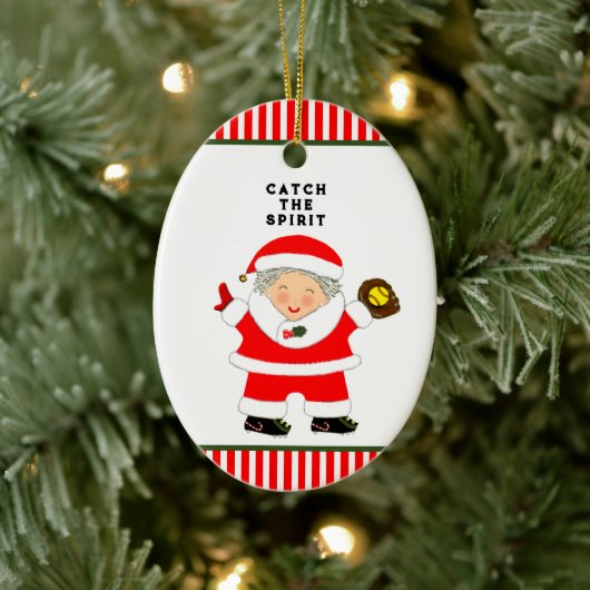 Softbal Kerstcadeau Keramisch Ornament (Boom)