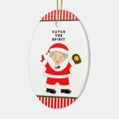 Softbal Kerstcadeau Keramisch Ornament (Links)