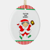 Softbal Kerstcadeau Keramisch Ornament (Rechts)