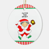 Softbal Kerstcadeau Keramisch Ornament (Links)