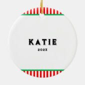 Softbal Kerstcadeau Keramisch Ornament (Achterkant)