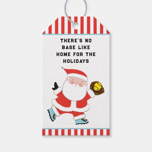 Softbal Kerstcadeau Tags Cadeaulabel (Voorkant)