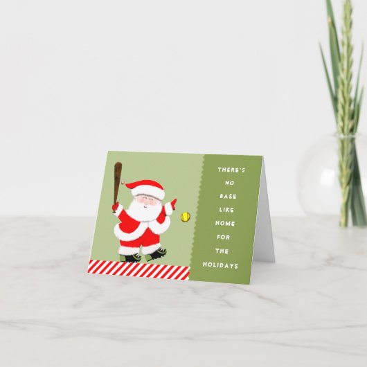 Softbal Kerstmis Feestdagen Kaart (Voorkant)