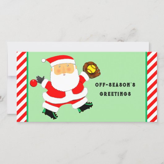 Softbal Kerstmis Feestdagenkaart (Voorkant)