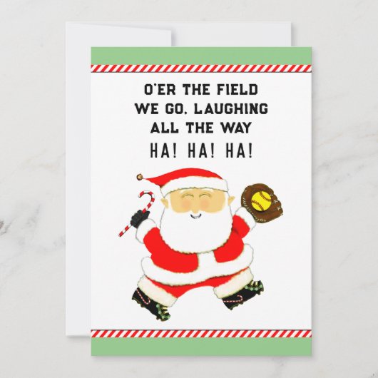 Softbal Kerstmis Feestdagenkaart (Voorkant)