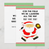 Softbal Kerstmis Feestdagenkaart (Voorkant / Achterkant)