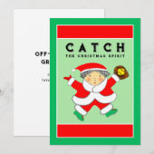 Softbal Kerstmis Feestdagenkaart (Voorkant / Achterkant)