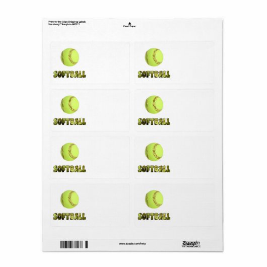 Softbal Label (Full Sheet)