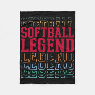 Softbal Legende Grappige Gelaagde Tekst Teamspeler Fleece Deken