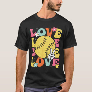 Softbal Liefde Cute Softbal T-shirts Voor Vrouwen