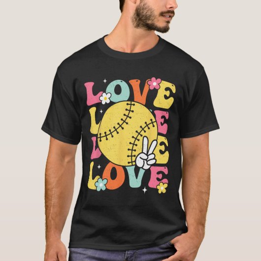 Softbal Liefde Cute Softbal T-shirts Voor Vrouwen (Voorkant)
