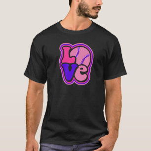 Softbal Liefde voor Tiener Meisjes & Vrouwen Paars T-shirt