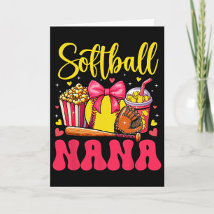 Softbal-liefhebbende Nana Moederdag Strikje Schatt Kaart