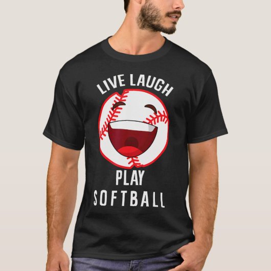 Softbal liefhebber - Leef Lach Speel T-shirt (Voorkant)