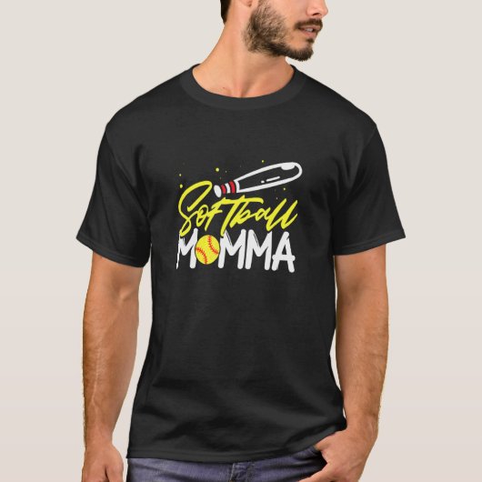 Softbal Mama Catcher Werper Moederdag Moeder T-shirt (Voorkant)