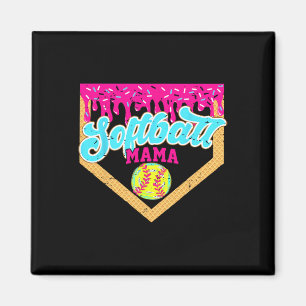 Softbal Mama Drip Grappige Speldag Softbal Ijs Magneet