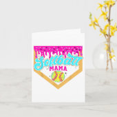 Softbal Mama Drip Ice Cream Dripping Game Day Sof Kaart (Gele Bloem)