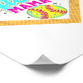 Softbal Mama Drip Ice Cream Dripping Game Day Sof Poster (Hoek)