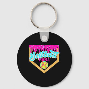 Softbal Mama Drip Ijs Druppelend Spel Dag Zacht Sleutelhanger
