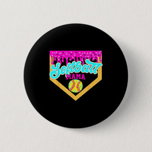 Softbal Mama Drip Ijs Druppelend Speldag Zacht Ronde Button 5,7 Cm