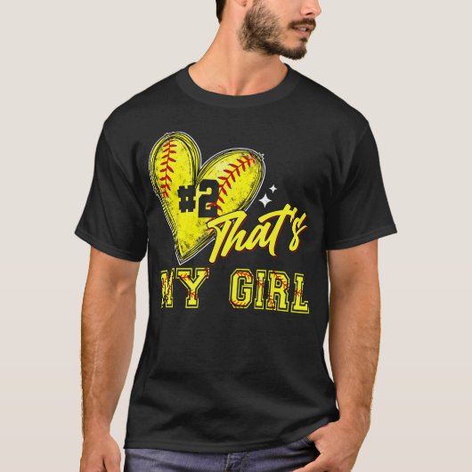 Softbal Mama Papa Dat Is Mijn Meisje Shirt Nummer (Voorkant)