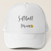 Softbal Mama Script Hart Softbal Trucker Pet (Voorkant)