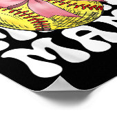 Softbal Mama Softbal Coquette Boog Softbal Moeder  Poster (Hoek)