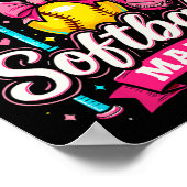 Softbal Mama Softbal Coquette Strik Softbal Poster (Hoek)