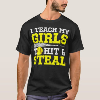 Softbal Mama Softbal Papa Ik Leer Mijn Meisjes Om T-shirt