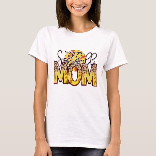Softbal Mama T-shirt (Voorkant)