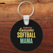 Softbal Mama Trots Moeder Teamspeler Sleutelhanger (Voorkant)