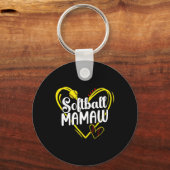 Softbal Mamaw Hart Mamaw Van Een Softbalspeler Ma Sleutelhanger (Voorkant)