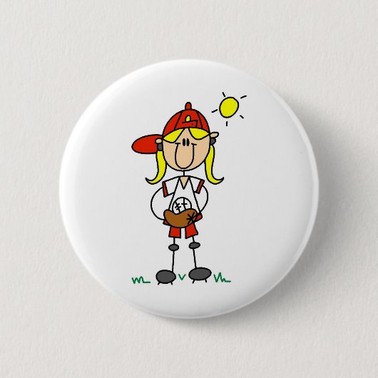 Softbal Meisje Knop Ronde Button 5,7 Cm (Voorkant)