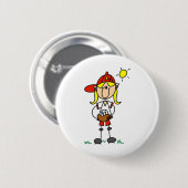 Softbal Meisje Knop Ronde Button 5,7 Cm (Voorkant /achterkant)