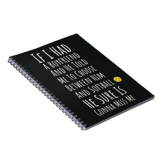 Softbal Meisjes Geschenken Team Speler Sport voor  Notitieboek (Rechterzijde)