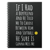 Softbal Meisjes Geschenken Team Speler Sport voor  Notitieboek (Voorkant)