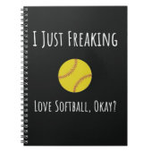 Softbal Meisjes Team Speler Gifts Sport voor haar Notitieboek (Voorkant)