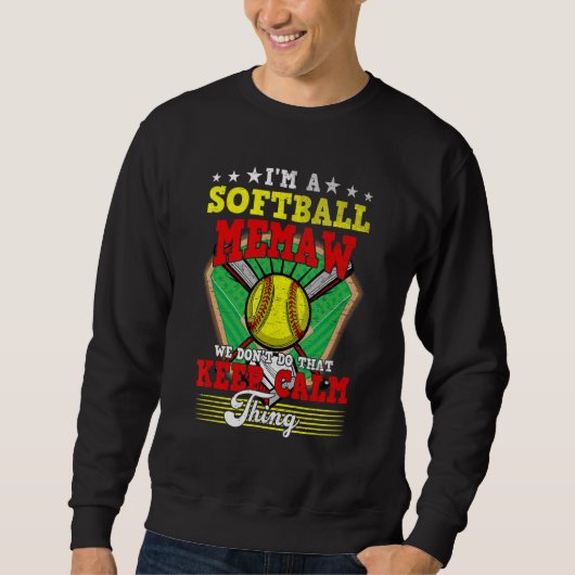 Softbal Memaw Doe Dat Niet Blijf Kalm Ding Trui (Voorkant)