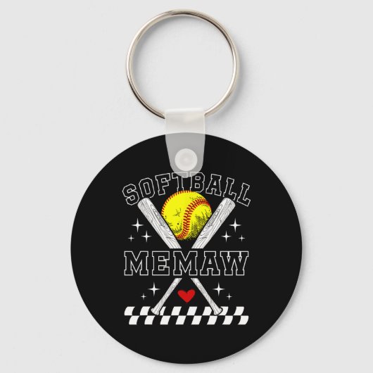 Softbal Memaw Van Een Softbalspeler Memaw _1 Sleutelhanger (Voorkant)
