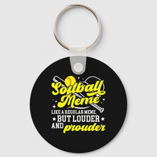 Softbal Meme Definitie Meme Van Een Softbalspeler Sleutelhanger (Voorkant)