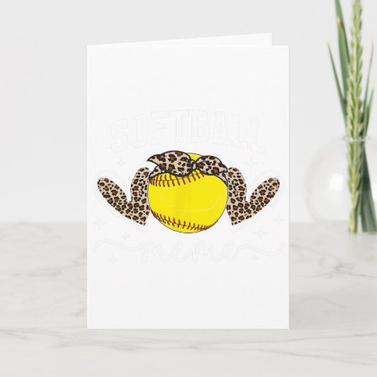 Softbal Meme Hart Oma Meme Van Een Softbal Pla Kaart (Voorkant)
