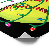 Softbal met Santa Hat Mannen Boys Girls Christmas  Poster (Hoek)